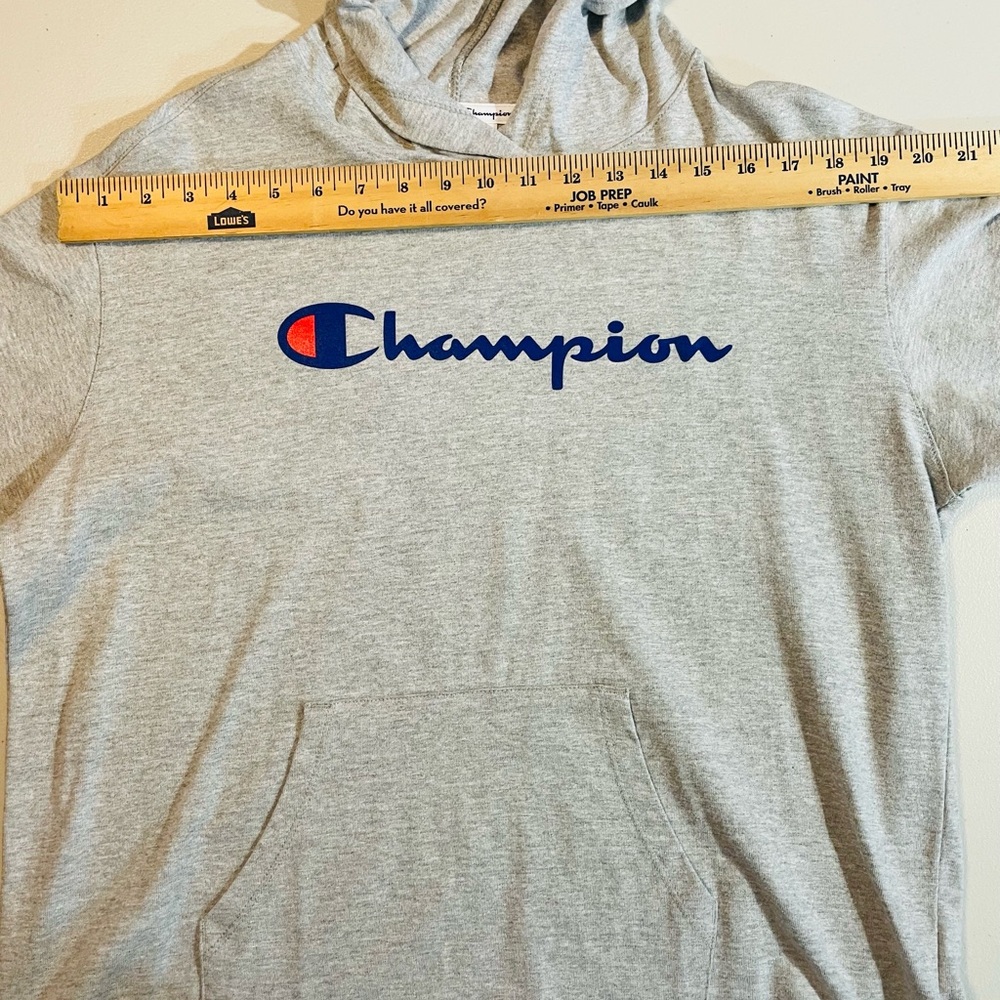 NWT Champion Women Large Heather Gray Hoodie with Logo - Picture 3 of 8